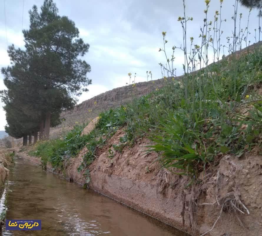 جاری شدن آب قنات قدیمی داریون به خاطر بارندگی های اخیر